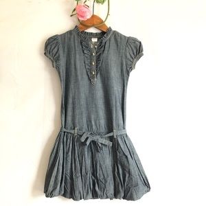 {Gymboree} Family Photo Ready: Denim dress w/ ruffled hem & gold front buttons